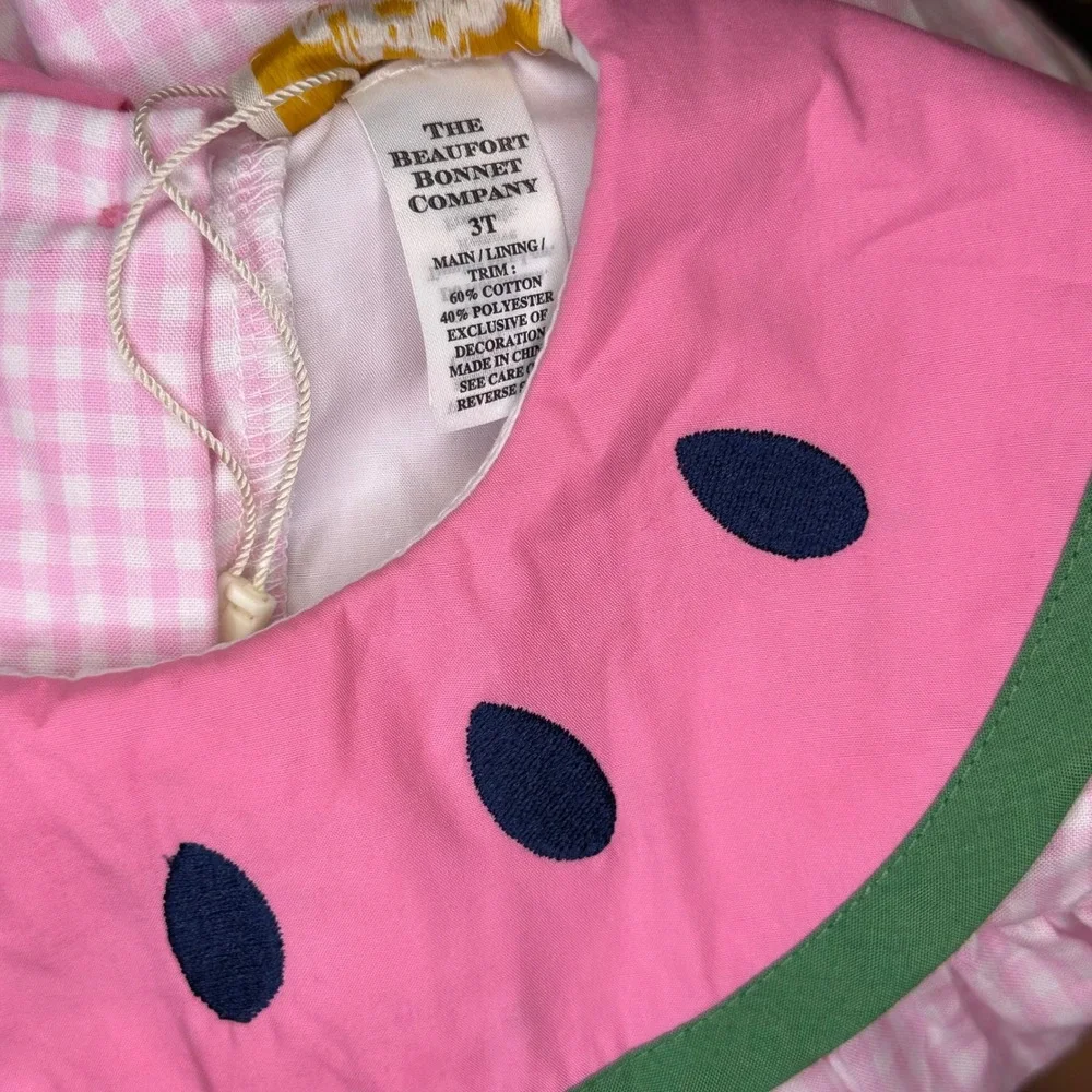 TBBC The Beaufort Bonnet Company Tabitha's Teacher's Pet Set Gingham Watermelon